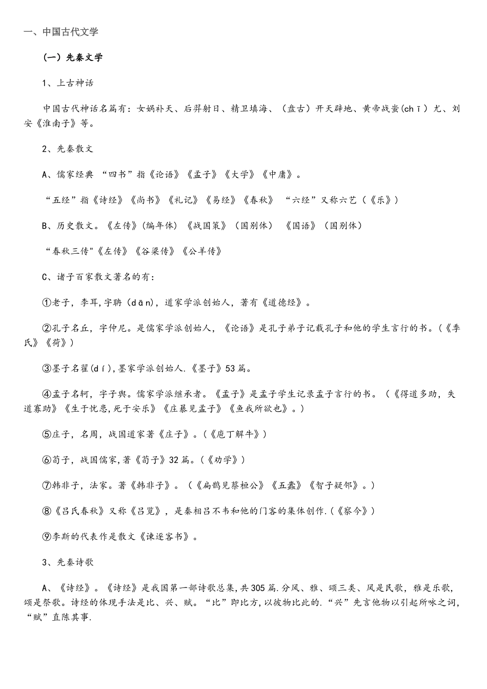 2025年专升本文学常识_第1页