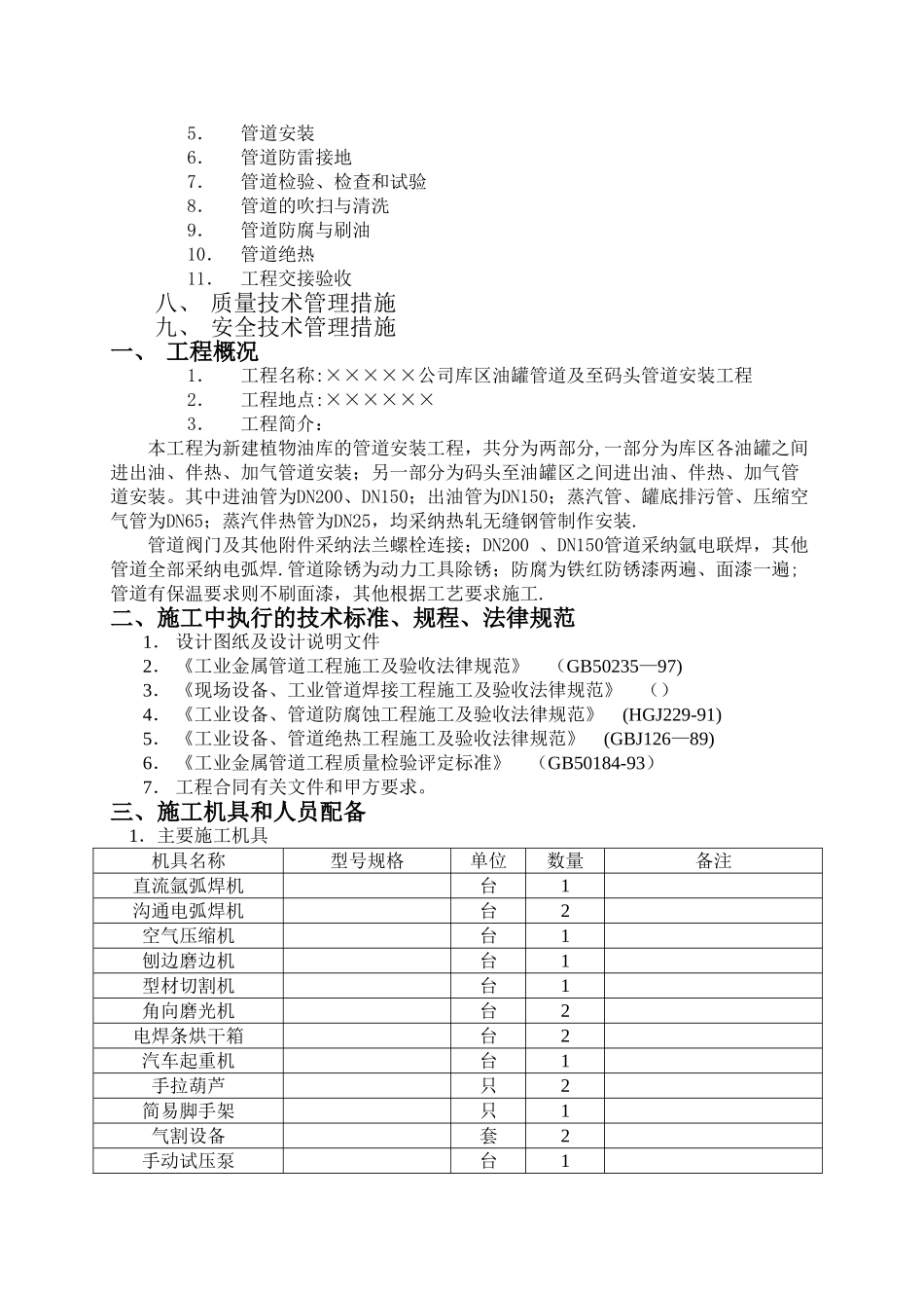 工业管道安装施工组织设计施工方案_第2页
