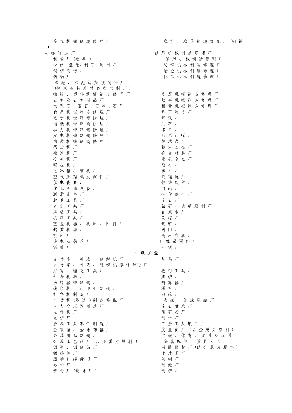 工业险级别划分原则及工业险级别表_第2页