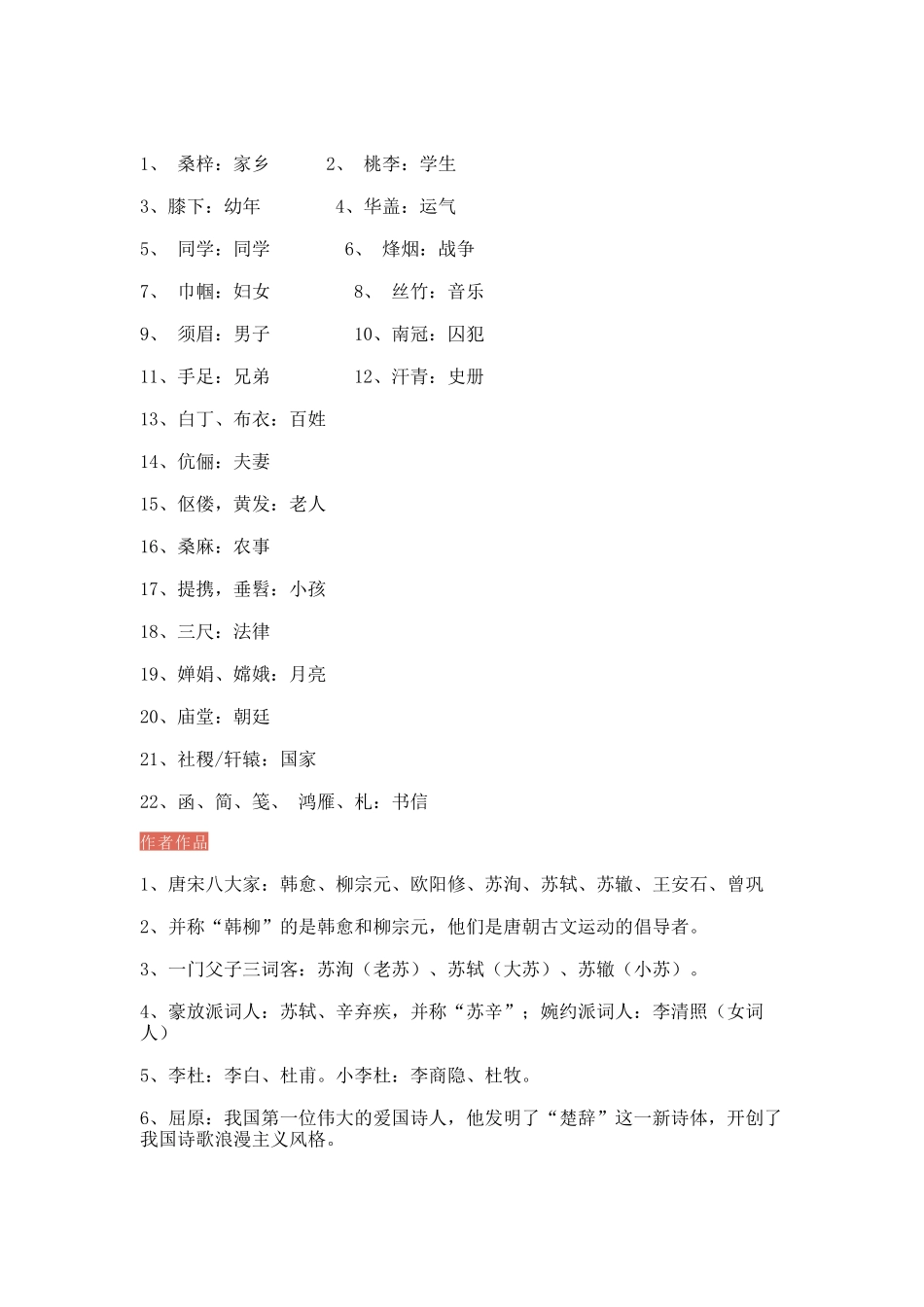 2025年小升初文学常识汇总复习进程_第2页