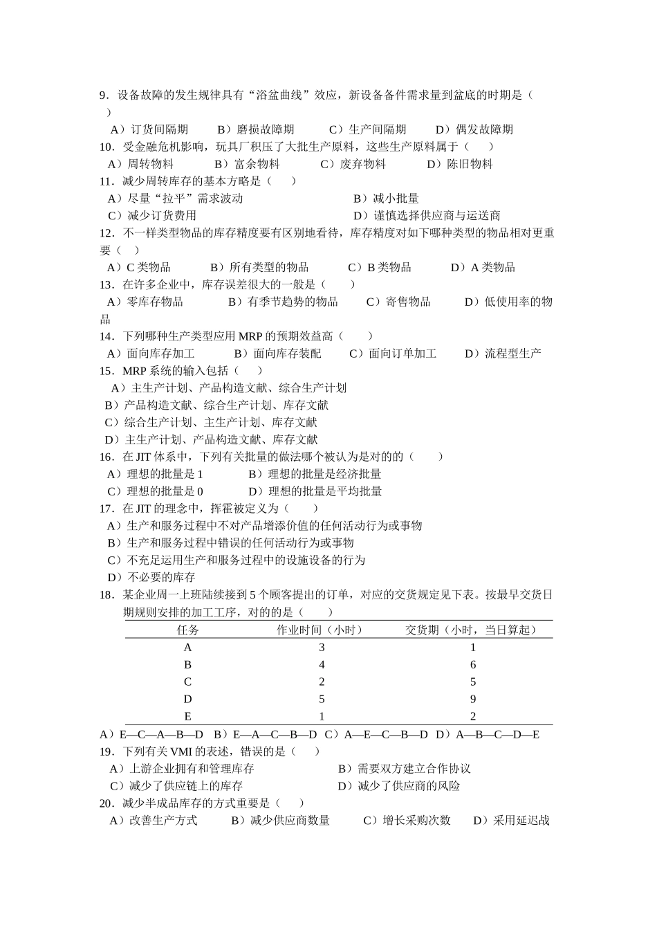 2025年库存管理真题及答案_第2页