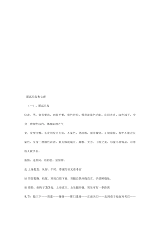 2025年面试礼仪与心理论述