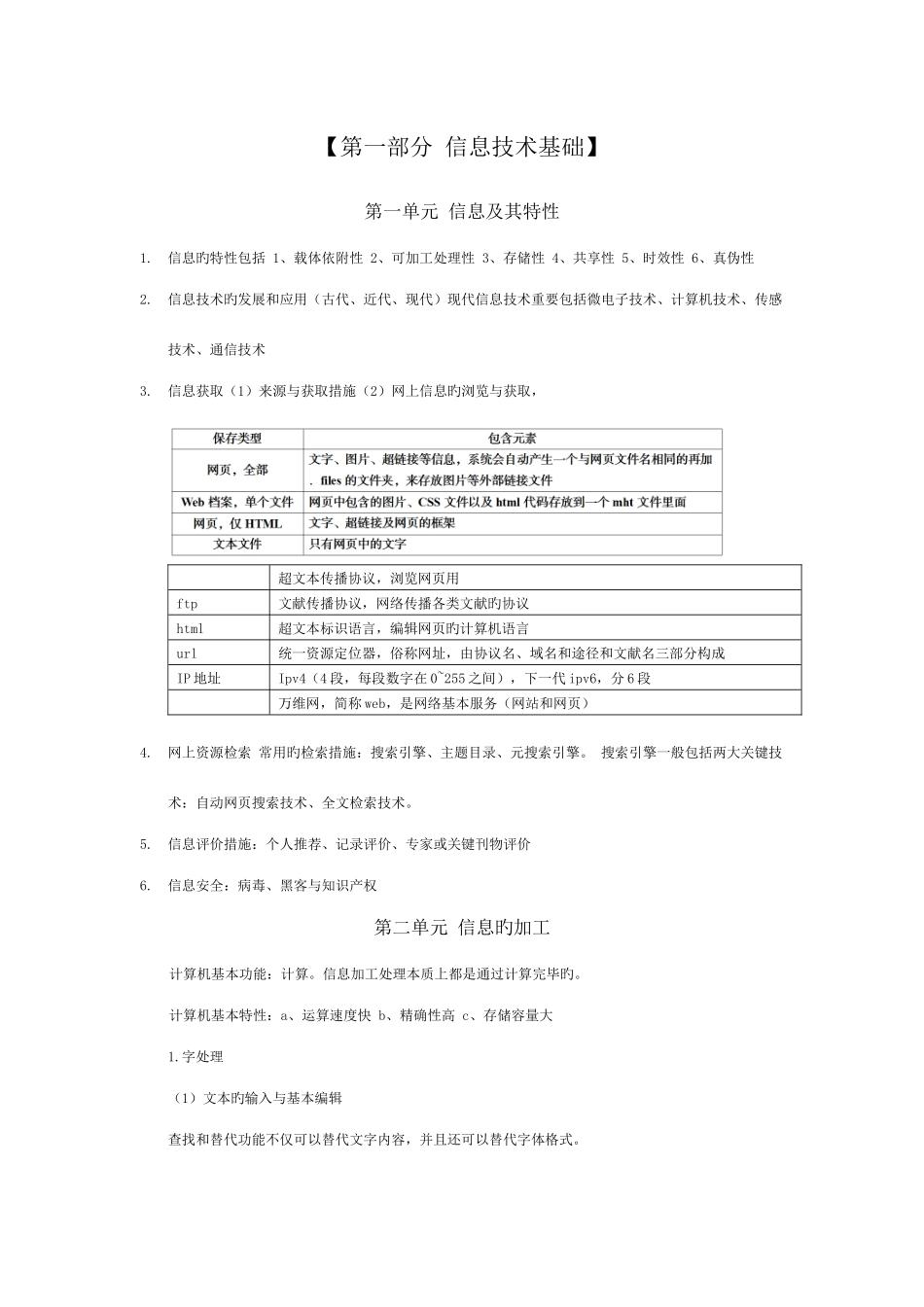 2025年高中信息技术学考知识点汇总_第1页