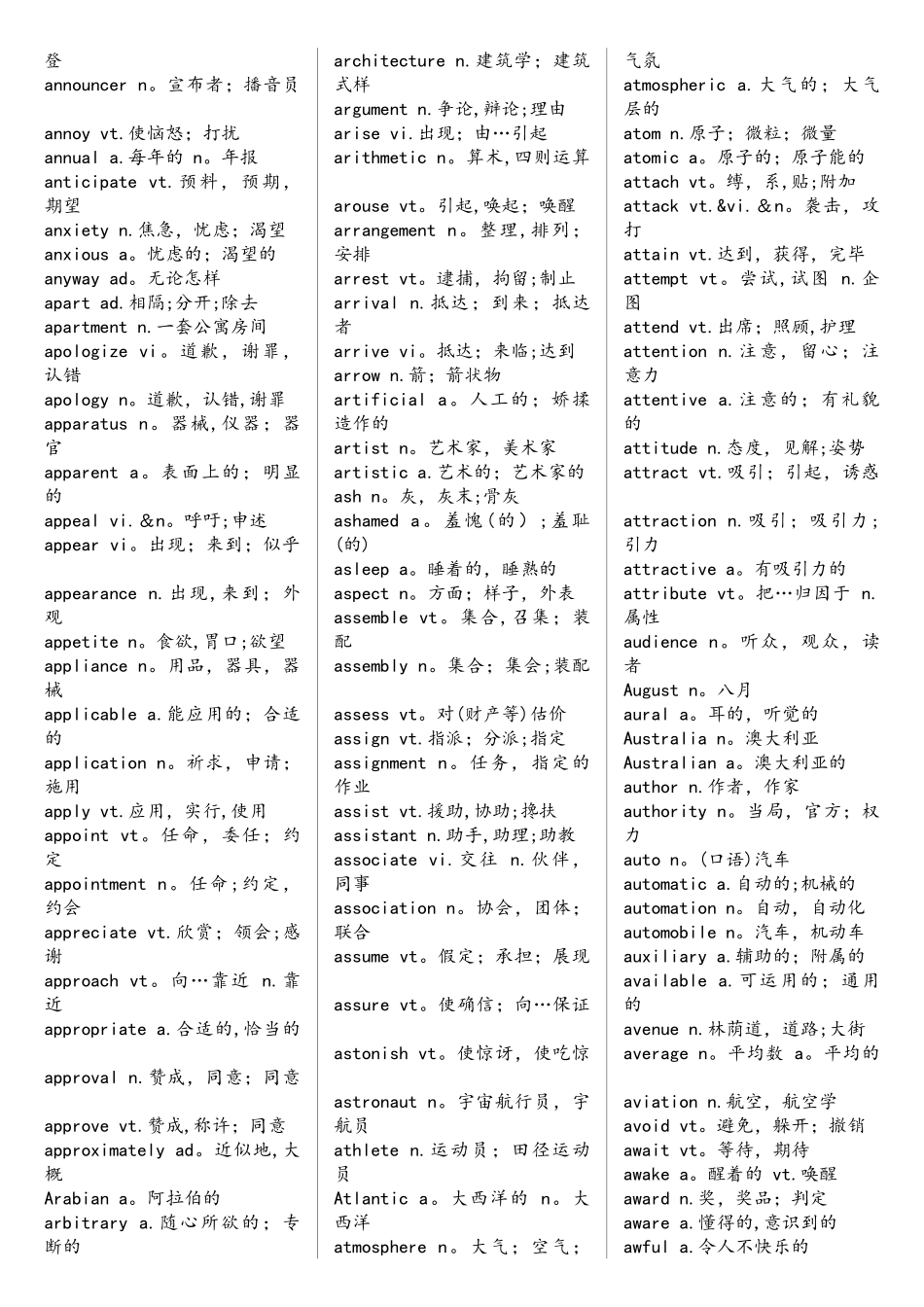 2025年大学英语四级词汇_第2页