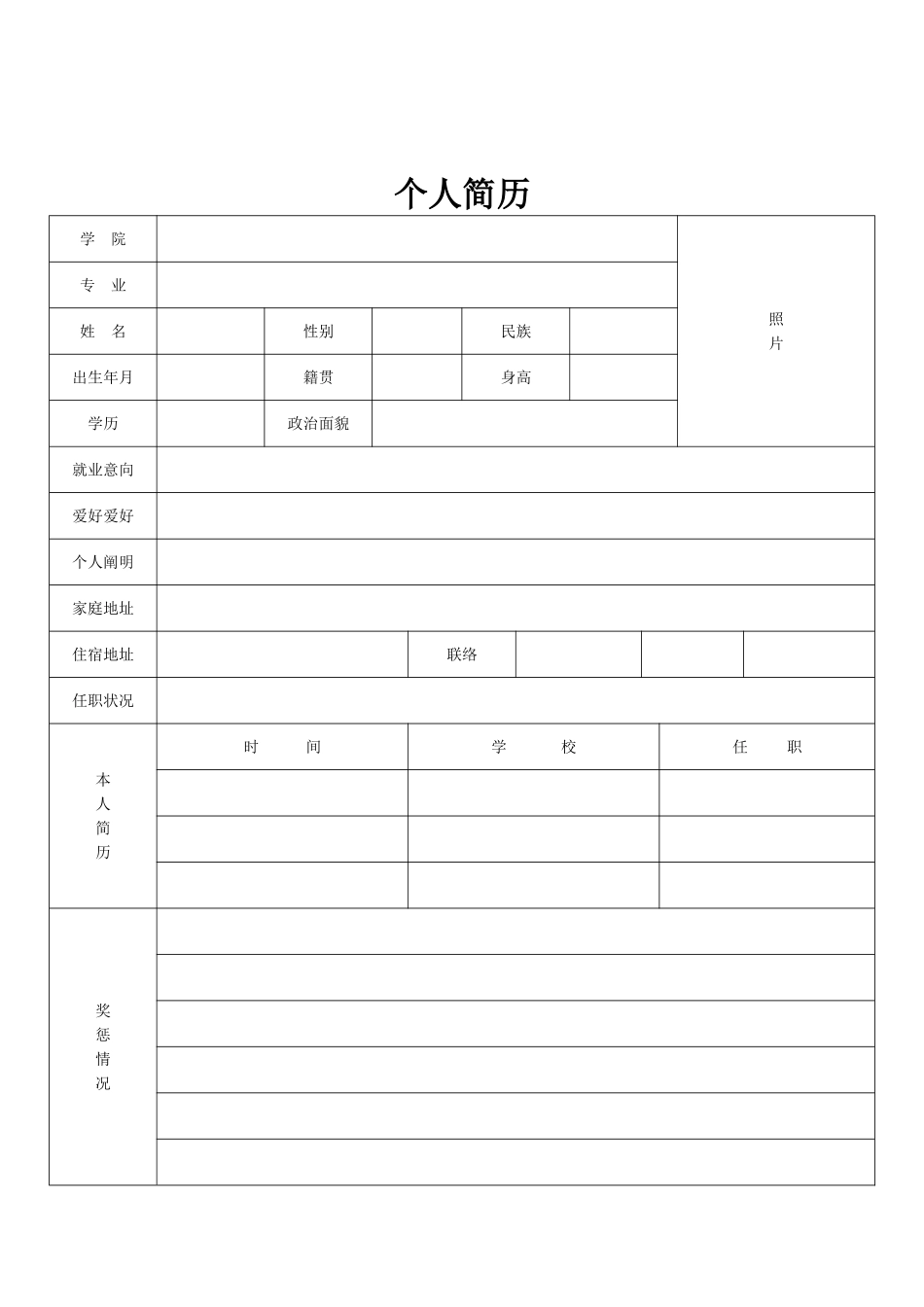 2025年面试个人简历表_第2页