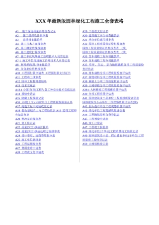 2025年X园林绿化工程施工全套表格
