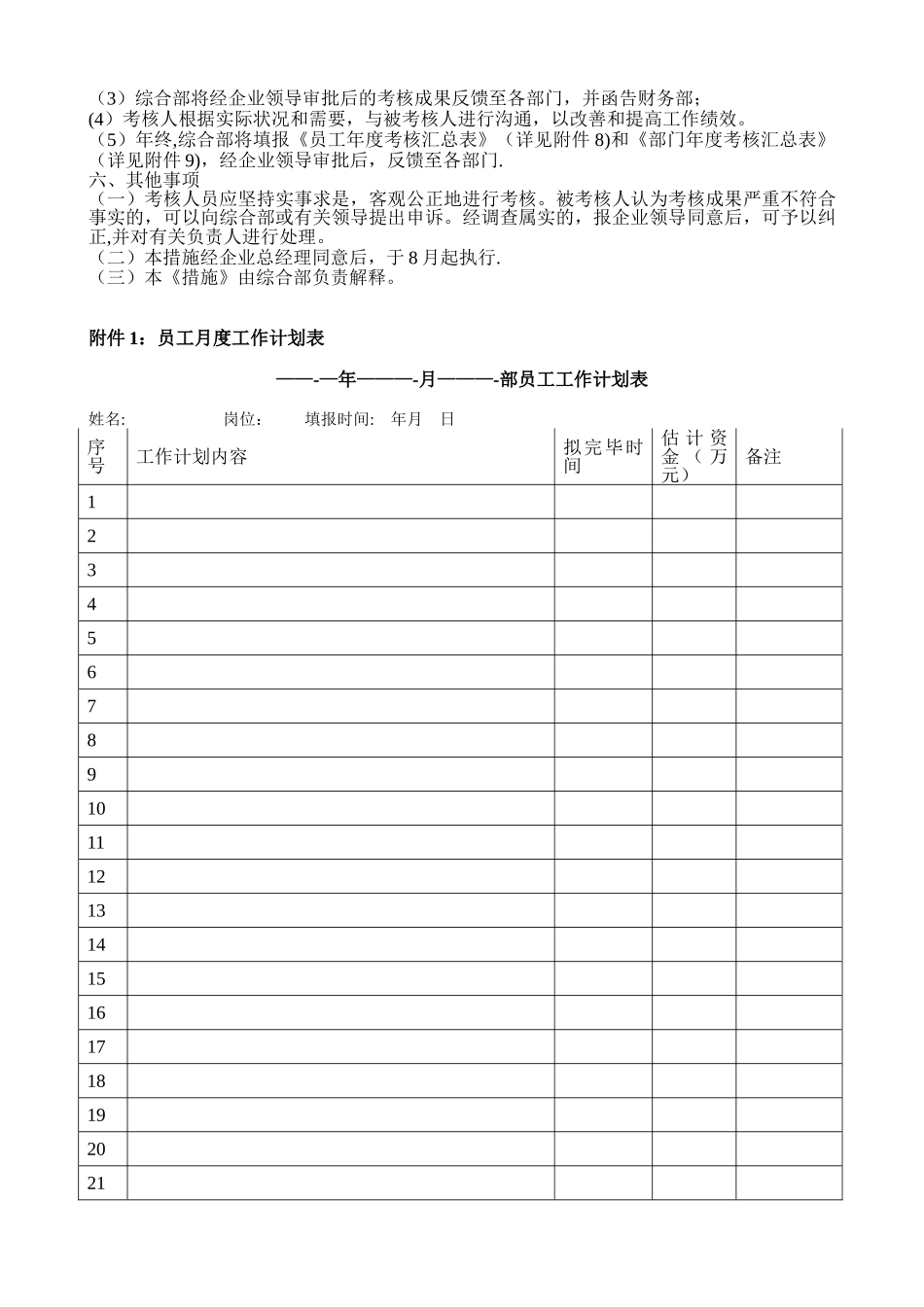 2025年全套公司绩效考核办法附表格_第3页