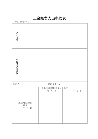 工会经费支出审批表