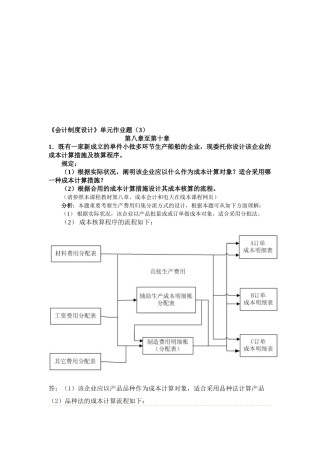 2025年电大会计制度设计形成性考核答案作业