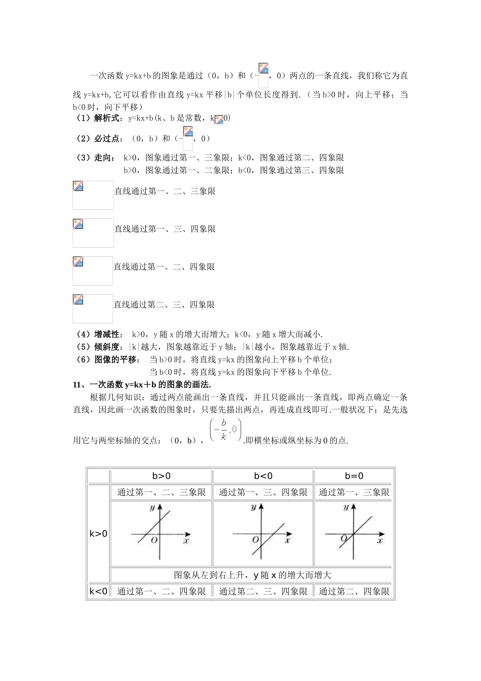 2025年一次函数的基本知识点_第2页