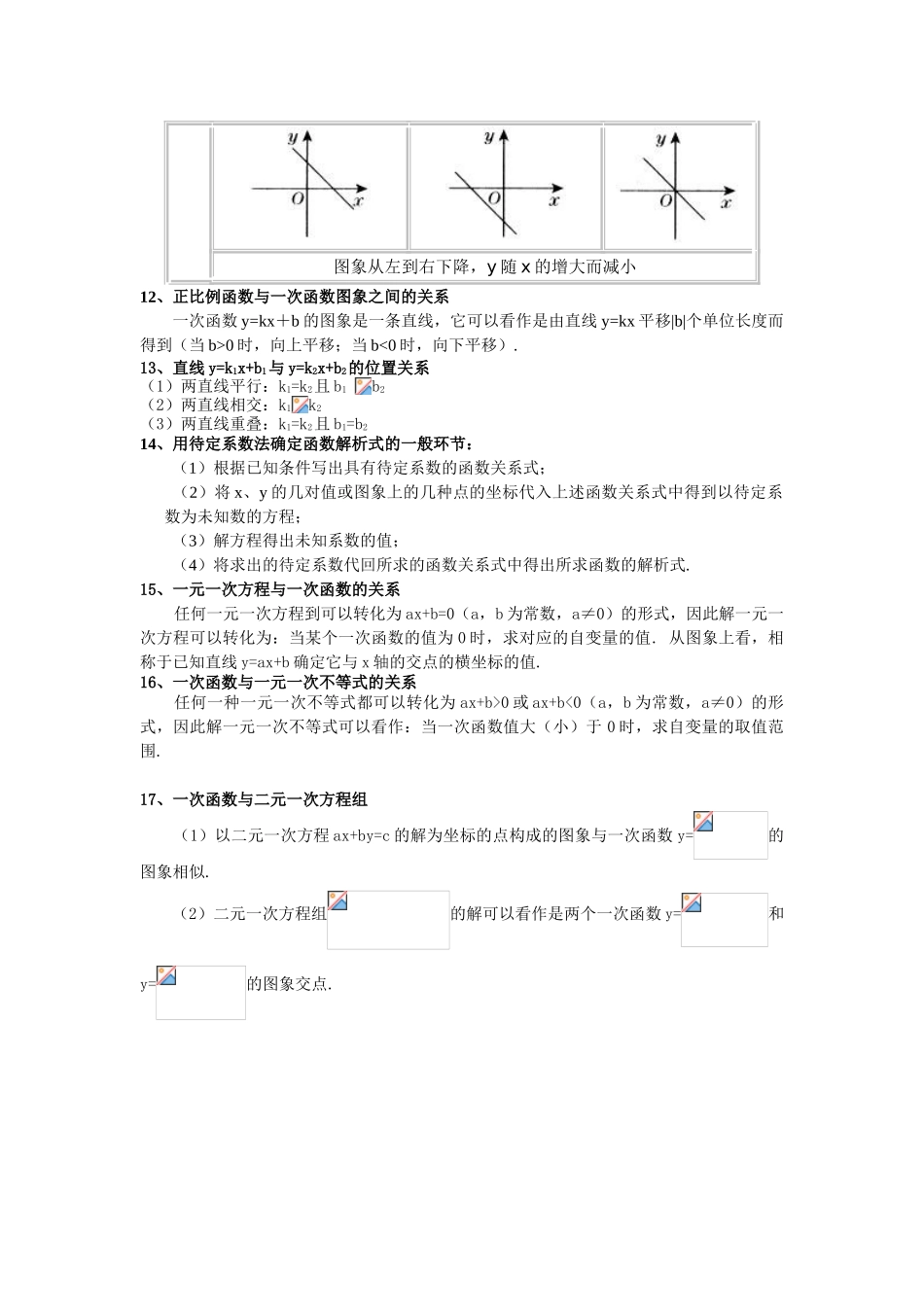 2025年一次函数的基本知识点_第3页
