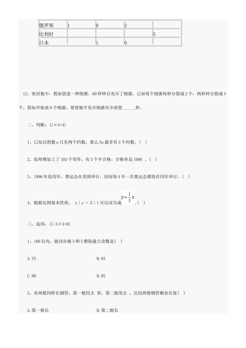 2025年小升初数学模拟试卷及答案_第2页