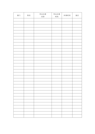 工作人员去向登记表