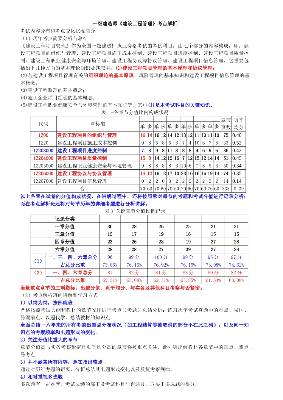 2025年一级建造师《建设工程项目管理》历年真题分析和分数统计_第1页