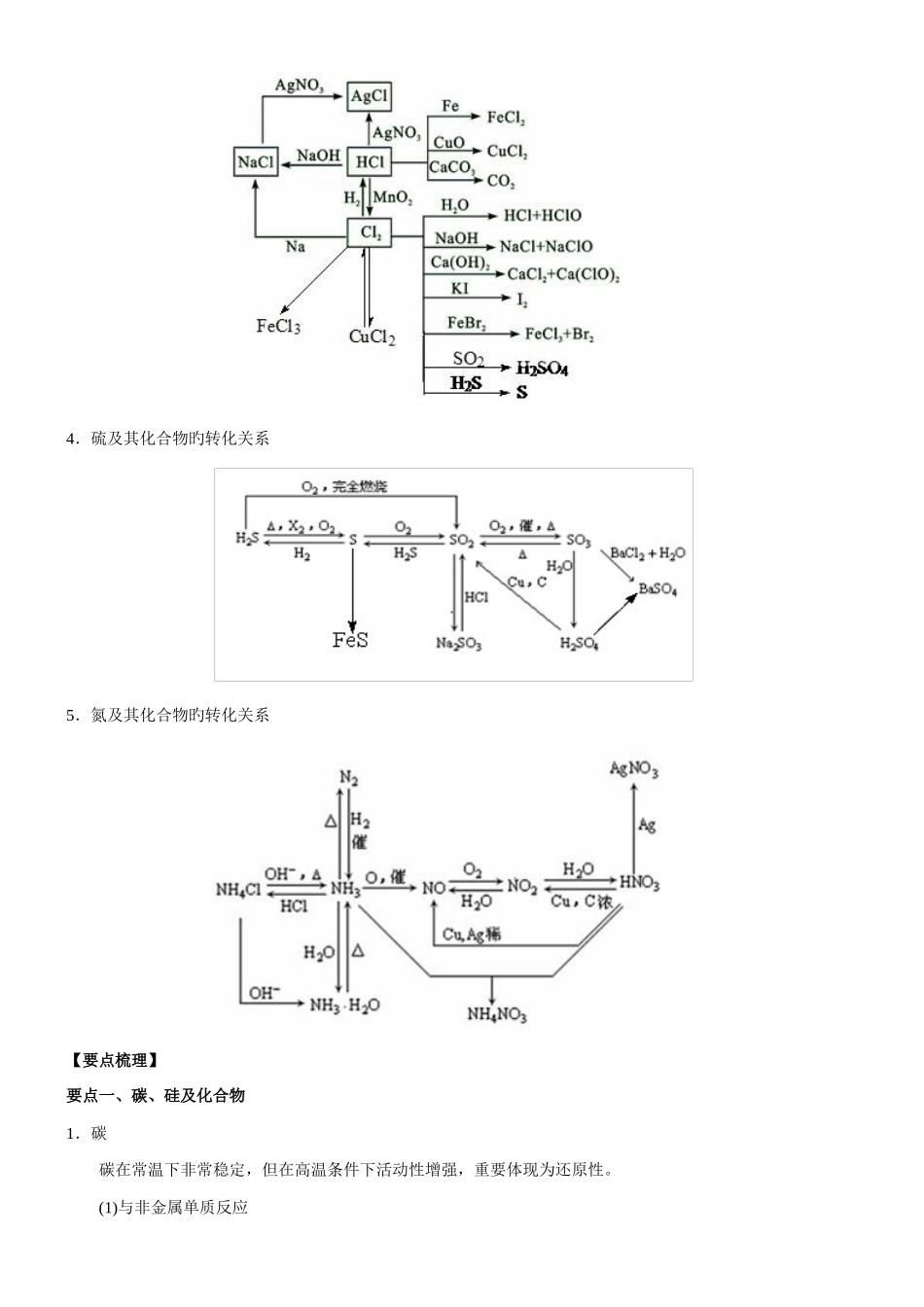 2025年高一化学非金属及其化合物全章复习与巩固知识点总结以及典例解析_第2页