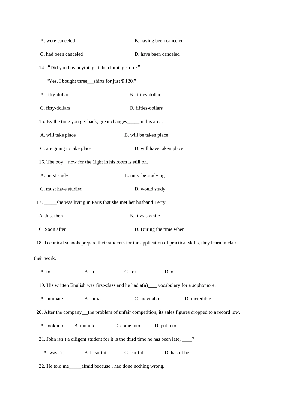 2025年陕西省专升本英语真题_第3页