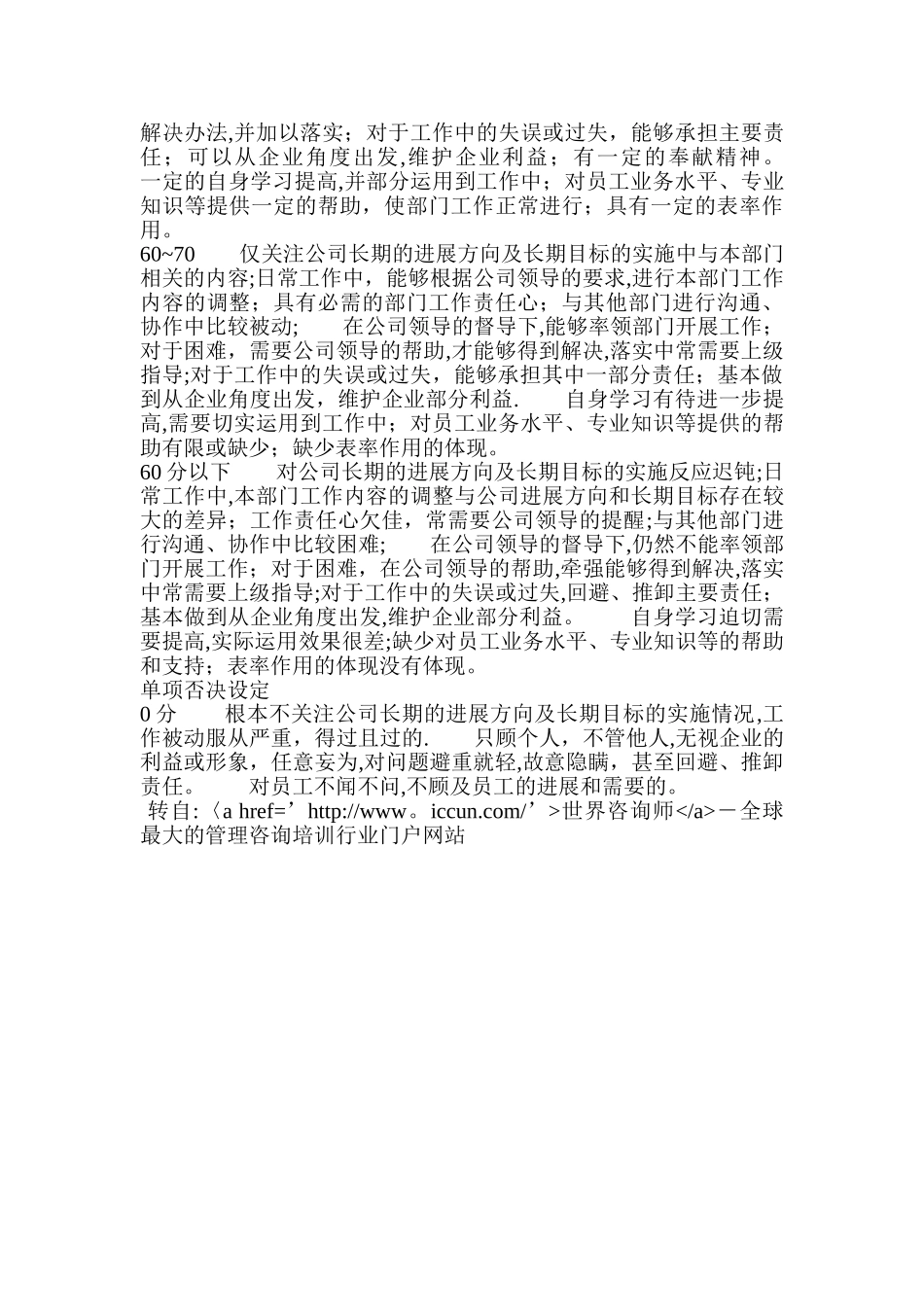 工作态度的KPI考核标准_第3页