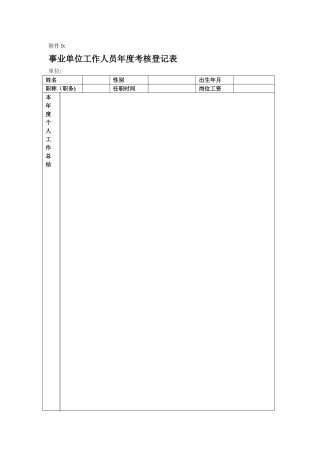 工作总结空白表格