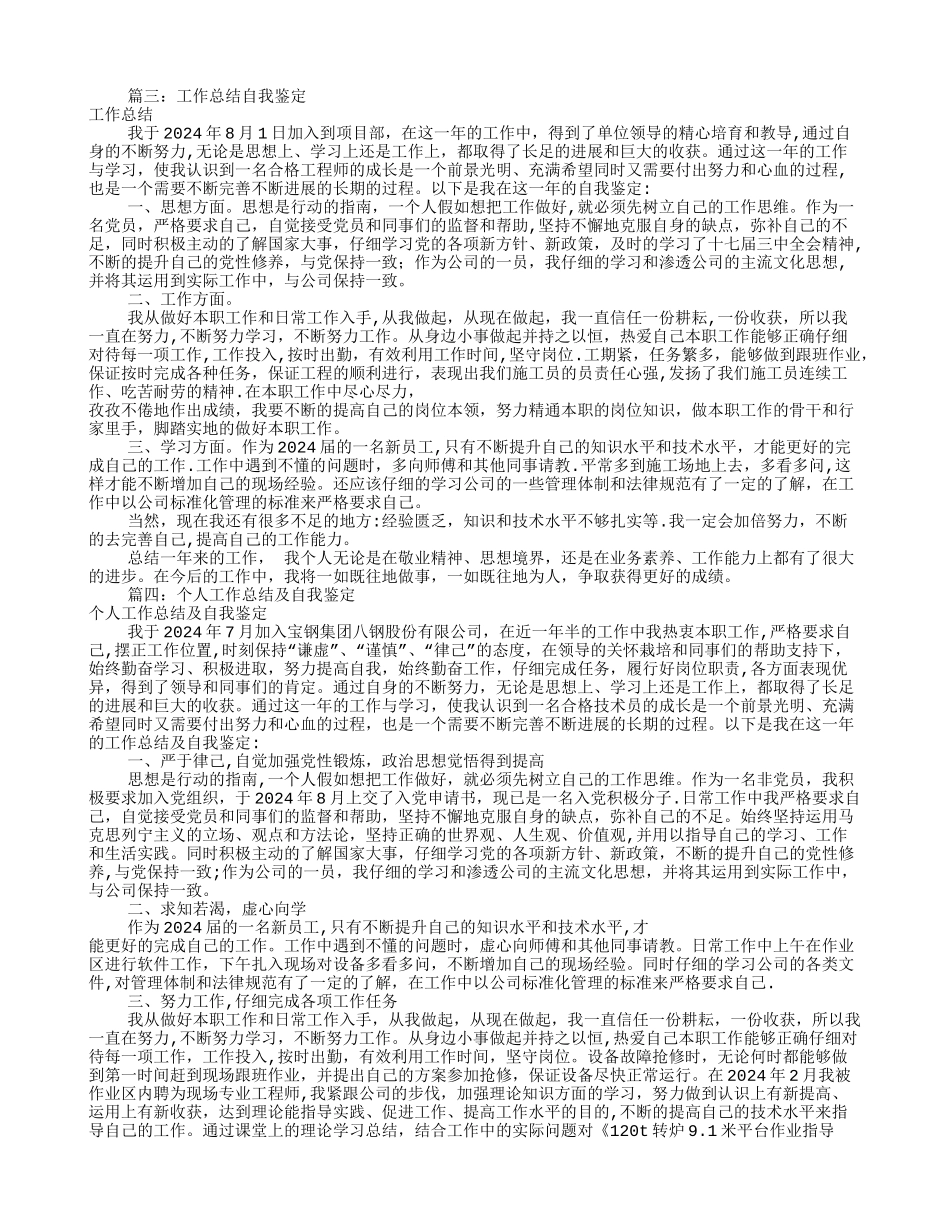 工作总结自我评价_第2页