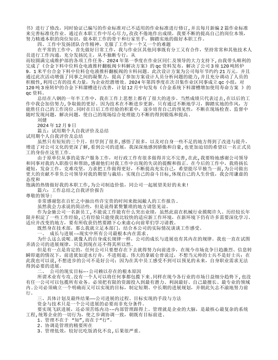 工作总结自我评价_第3页