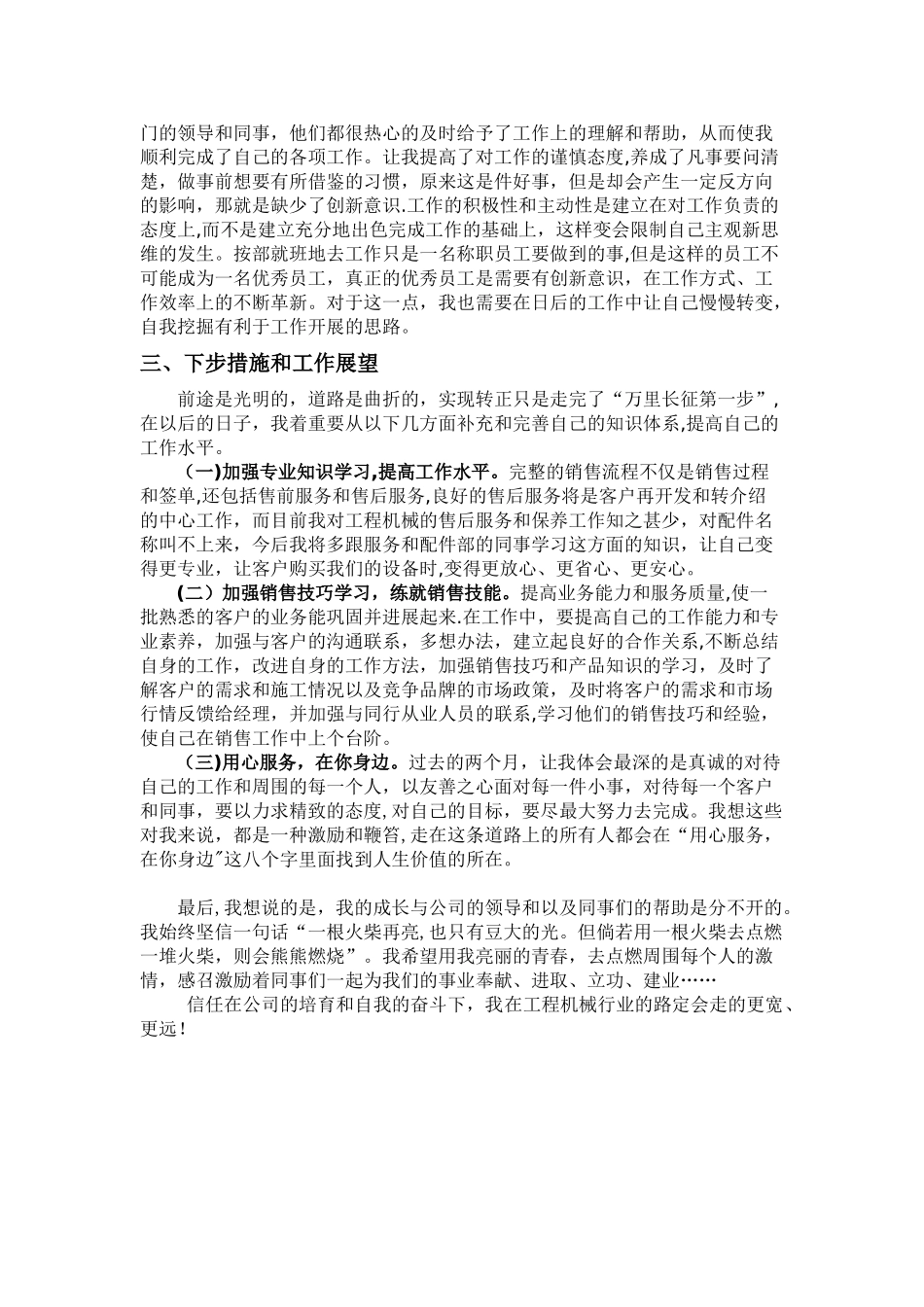 工作总结转正总结心得_第3页