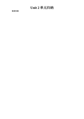 2025年七年级英语下册第二单元知识点归纳Unit2单元归纳