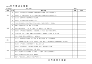 工作环境检查表