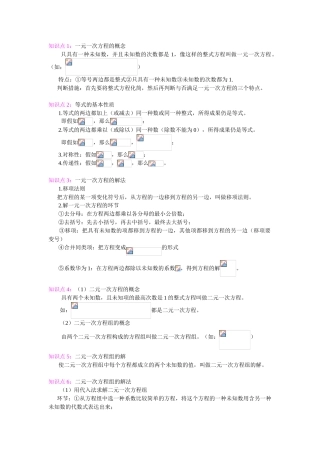 2025年一次方程与方程组知识点教程文件