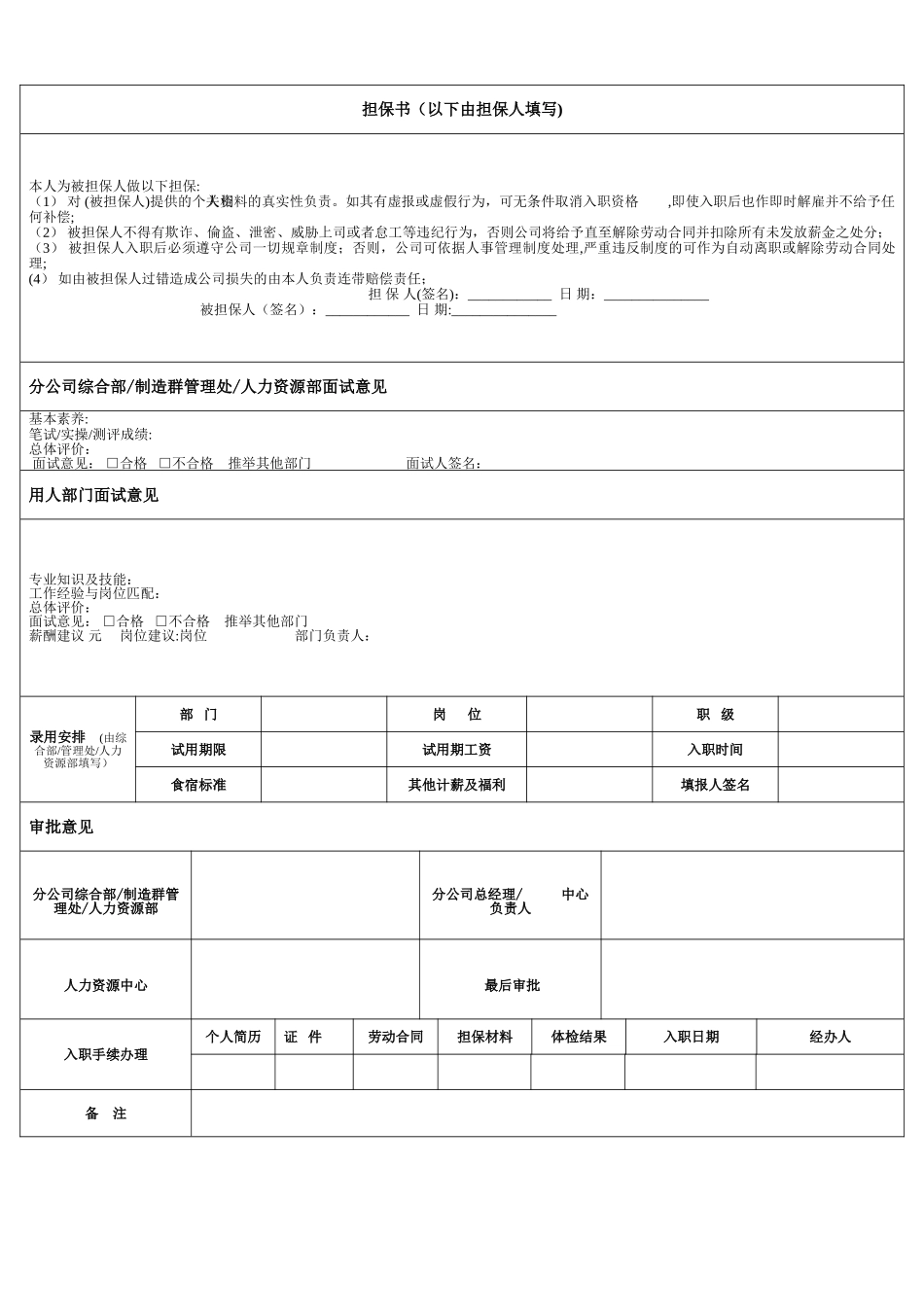 工作申请表经典模板_第3页