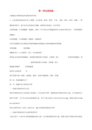 2025年高中生物知识点总结新人教版必修