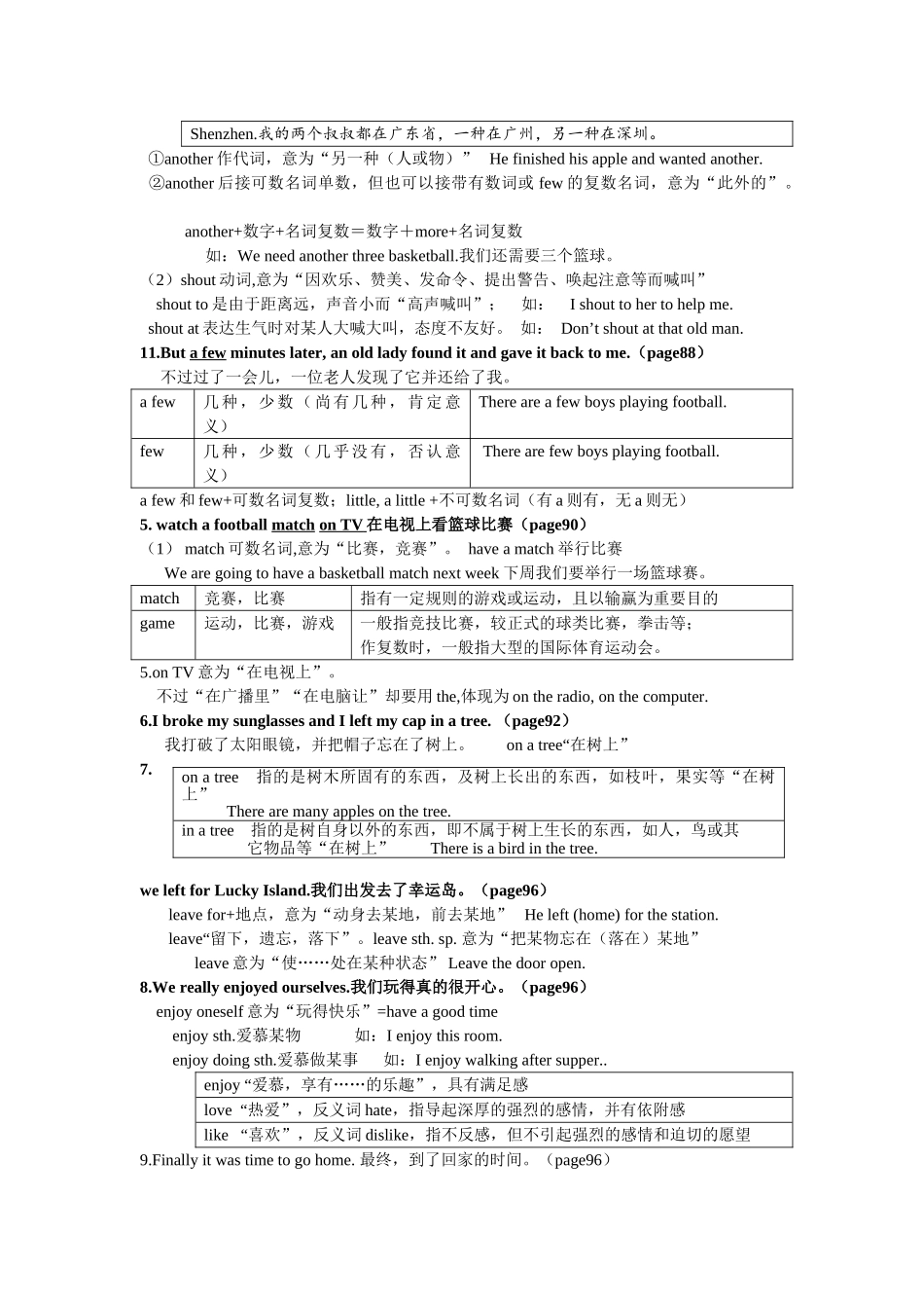 2025年七年级上册英语第七单元知识点总结教学提纲_第2页