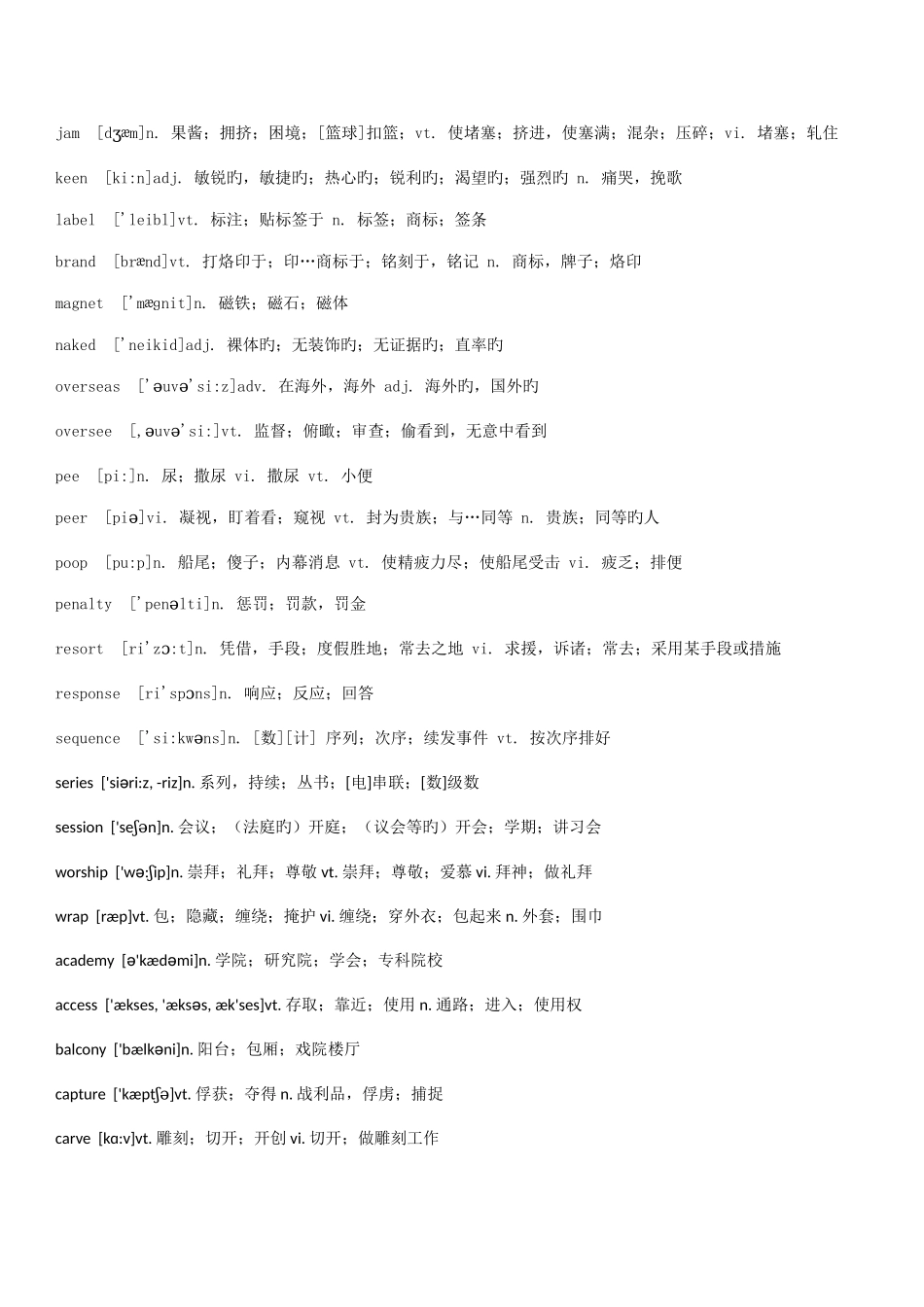 2025年雅思6分词汇全部为真题词汇全面适用_第3页