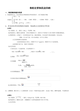 2025年非常详细有机化学知识点归纳