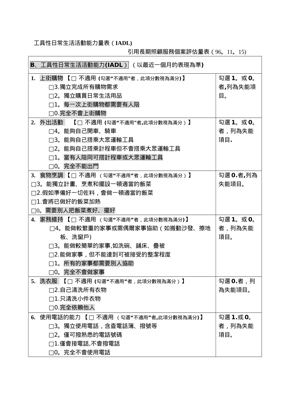 工具性日常生活活动能力量表(IADL)_第1页