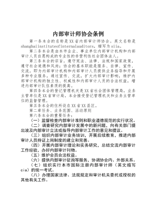 2025年内部审计师协会条例