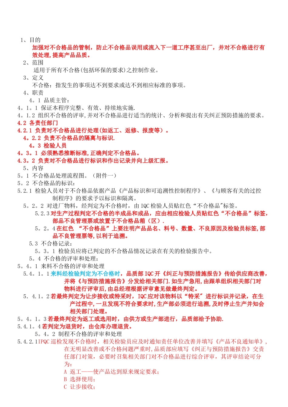 工厂不合格品管理程序_第1页