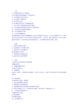 工厂企业安全隐患列表