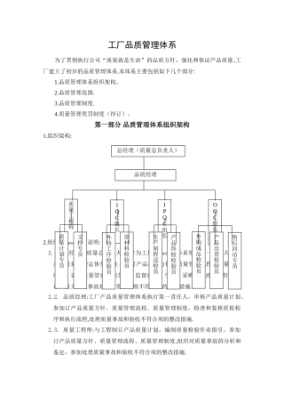 工厂品质管理体系