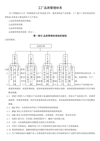 工厂品质管理体系通用版