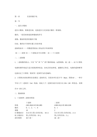 2025年高一信息科技基本知识点整理