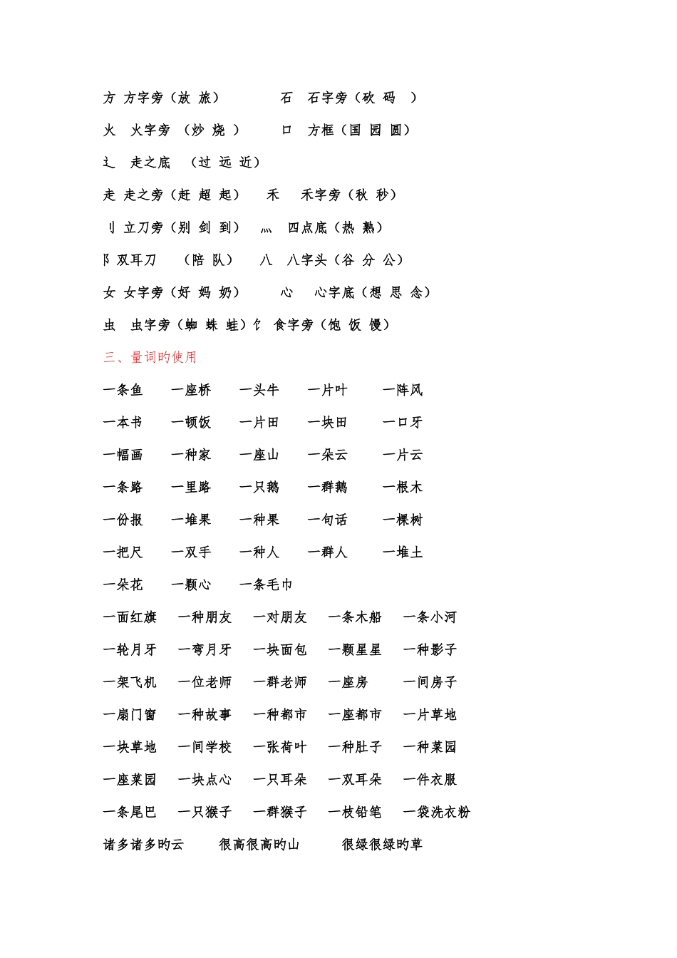 2025年重要一年级上册语文知识点归纳总结_第2页