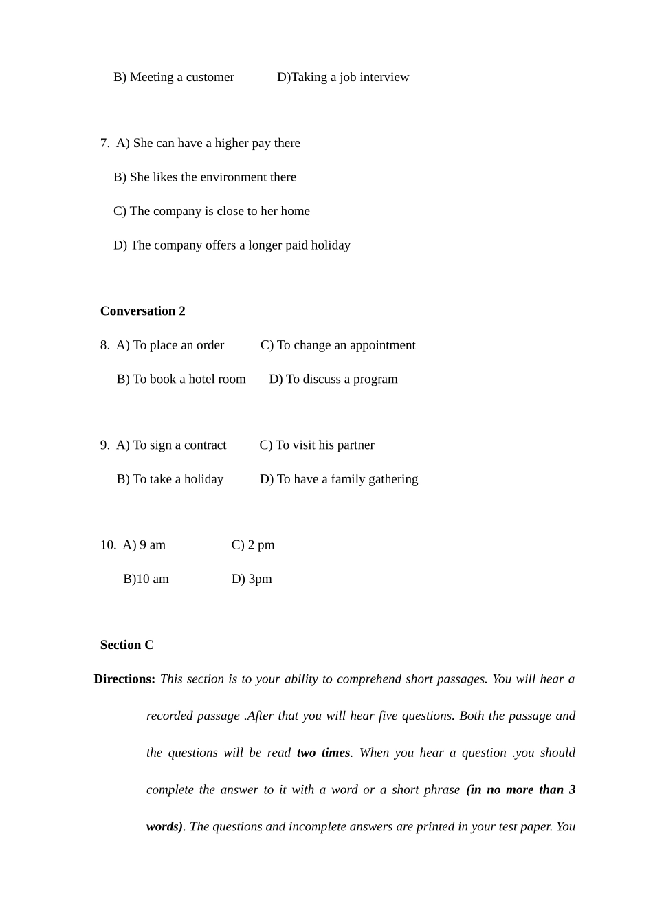 2025年高等学校英语应用能力考试级试题及答案_第3页