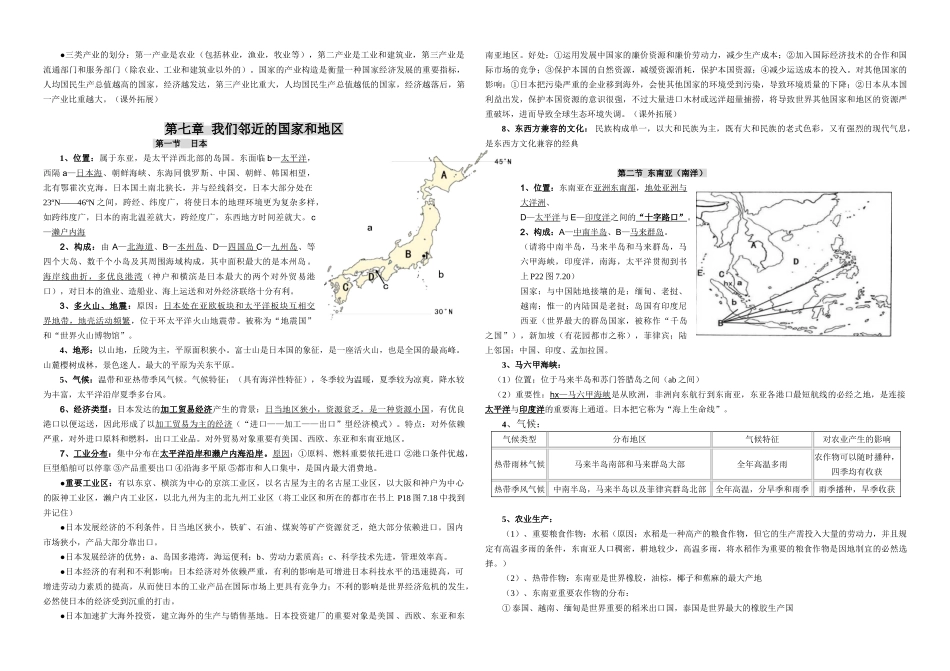 2025年七下地理知识点总结完结版教学内容_第2页