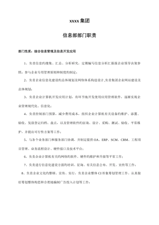 2025年集团信息部管理制度全套
