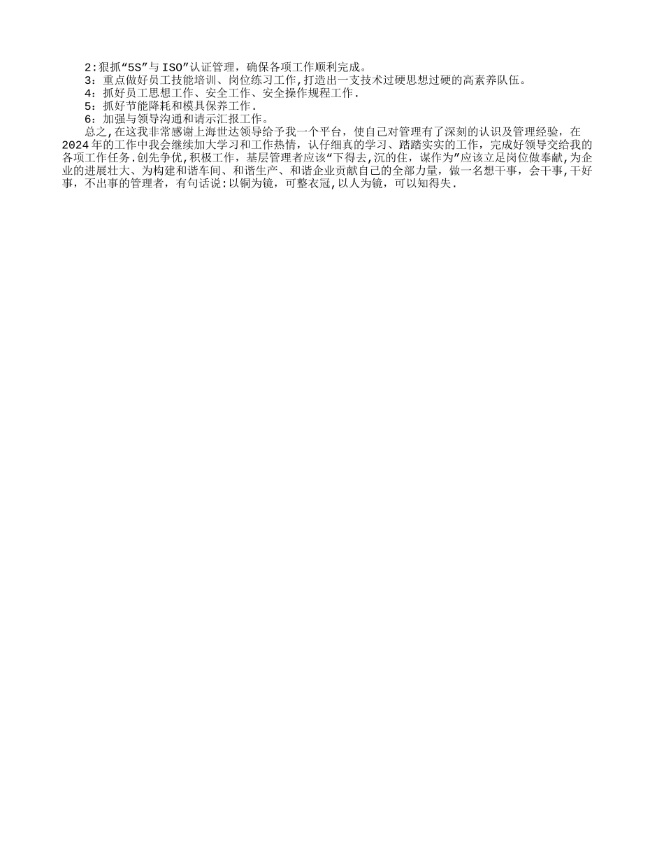 工厂班长工作总结_第2页