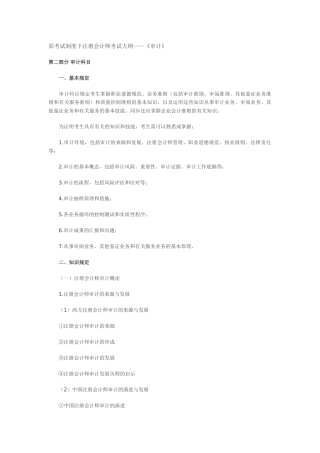 2025年原考试制度下注册会计师考试大纲审计