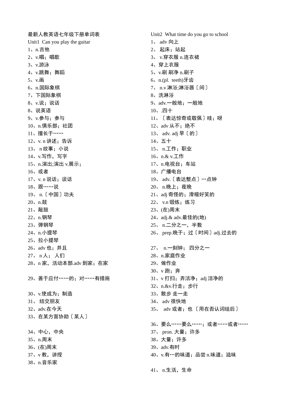 2025年七年级下册英语全册单词考试卷人教版_第1页