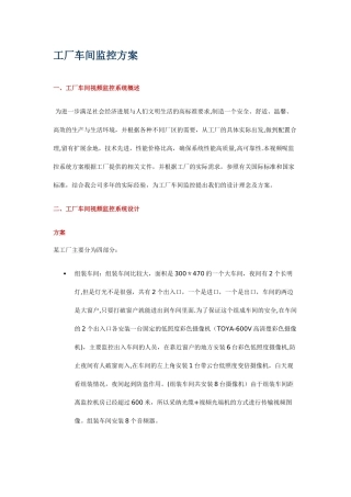 工厂车间监控方案