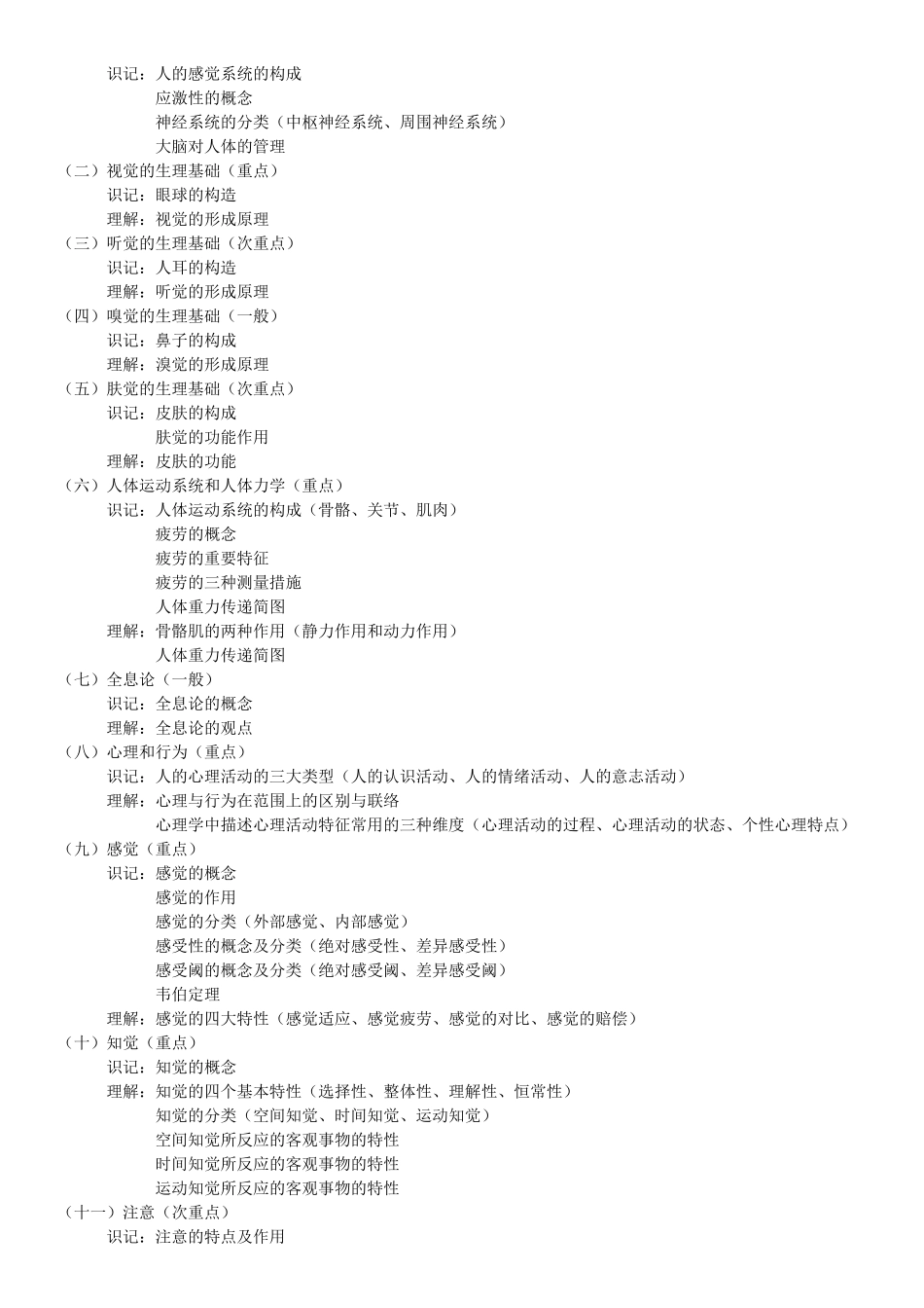 2025年人机工程学考试大纲_第2页