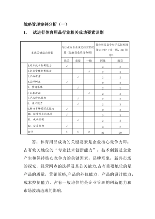 工商管理MBA作业-战略管理案例分析